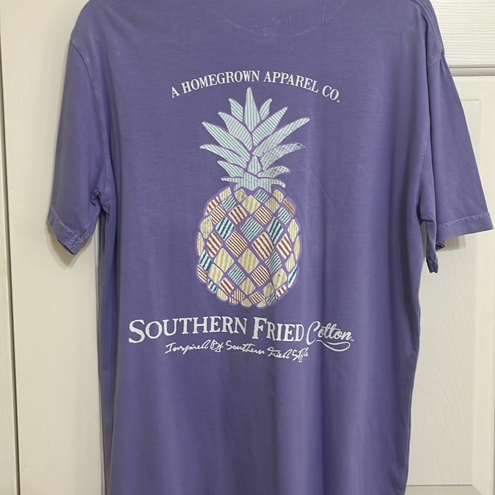 Purple Southern Fried Cotton Tee Shirt Pineapple Graphic